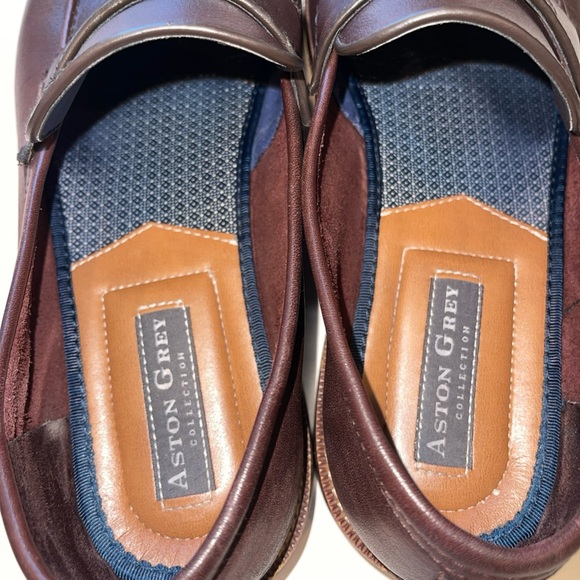 Aston Grey Dozer Men’s Loafers Brown Leather Shoes Size 11 Rubber Sole SLIP-ON - Picture 7 of 12